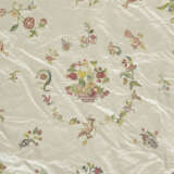 A SILK SATIN AND CHAINSTITCH EMBROIDERED APPLIQUE TABLE COVER - photo 1