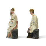 A PAIR OF CHINESE EXPORT POLYCHROME-DECORATED NODDING HEAD FIGURES - Foto 5
