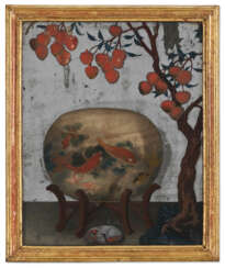 A CHINESE EXPORT REVERSE-PAINTED MIRROR SHADOWBOX
