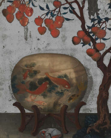 A CHINESE EXPORT REVERSE-PAINTED MIRROR SHADOWBOX - Foto 2