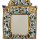 A NORTH ITALIAN GILT-METAL, ROCK CRYSTAL, COLORED AND CLEAR GLASS-MOUNTED MIRROR - photo 1