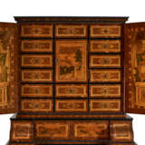 A SOUTH GERMAN BRASS-MOUNTED EBONIZED, BURR BIRCH, FRUITWOOD AND MARQUETRY BUREAU CABINET - photo 7