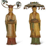 A PAIR OF ITALIAN POLYCHROME-PAINTED TERRACOTTA AND TOLE FIGURES - photo 1