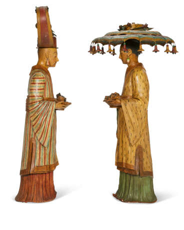 A PAIR OF ITALIAN POLYCHROME-PAINTED TERRACOTTA AND TOLE FIGURES - Foto 2