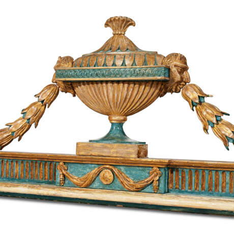 A GEORGE III BLUE-PAINTED AND PARCEL-GILT TESTER BED - фото 3