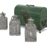 A SUITE OF GEORGE III SILVER MATCHING TEA CADDIES - photo 1
