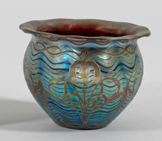 Seltene Jugendstil-Vase mit galvanoplastischem Silberdekor - фото 1