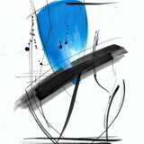 ТАНЕЦ ГОЛУБОГО УМА Aquarellpapier Acrylmalerei Abstrakte Kunst фантазийная композиция Russland 2021 - Foto 1