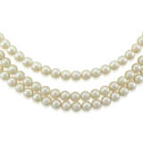 CULTURED PEARL AND DIAMOND NECKLACE; TOGETHER WITH A CULTURED PEARL, SAPPHIRE AND DIAMOND NECKLACE - фото 5