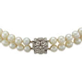 CULTURED PEARL AND DIAMOND NECKLACE; TOGETHER WITH A CULTURED PEARL, SAPPHIRE AND DIAMOND NECKLACE - photo 9