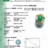 NO RESERVE - JADEITE, DIAMOND AND MULTI-GEM RING AND EARRING - Foto 7