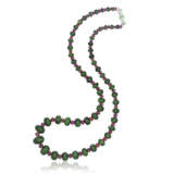 TOURMALINE, SYNTHETIC BERYL AND DIAMOND NECKLACE - photo 2