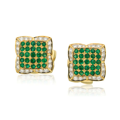 NO RESERVE - EMERALD AND DIAMOND RING AND CUFFLINK SET - photo 4