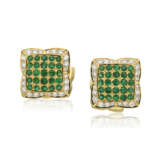 NO RESERVE - EMERALD AND DIAMOND RING AND CUFFLINK SET - Foto 4