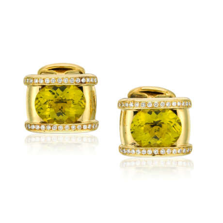 NO RESERVE - COLOURED TOURMALINE AND DIAMOND CUFFLINK AND RING SET - Foto 4