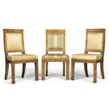 A SET OF THREE NORTH ITALIAN EMPIRE GILTWOOD SIDE CHAIRS - фото 1