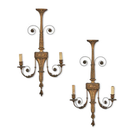 A SET OF FOUR GILT- COMPOSITION TWO-BRANCH WALL-LIGHTS - photo 2