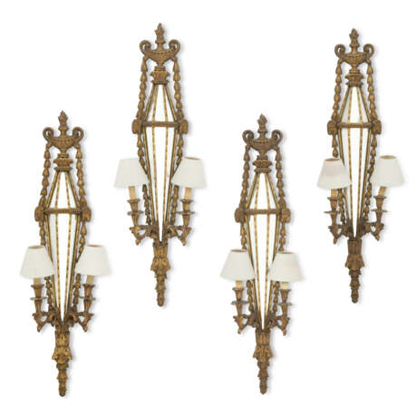 A SET OF FOUR NORTH ITALIAN GILT-COMPOSITION TWO-BRANCH WALL-LIGHTS - photo 6