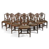 A SET OF TEN GEORGE III MAHOGANY DINING-CHAIRS - фото 1