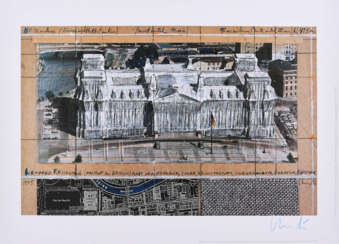 Christo (1935 Gabrovo - 2020 New York). Wrapped Reichstag, Project for Berlin