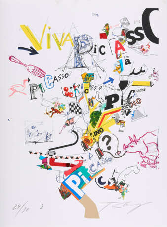 Jean Tinguely (1925 Freiburg - 1991 Bern). Viva Picasso (From: Hommage à Picasso) - photo 1