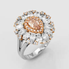 Exzellenter Natural-Fancy-Brownish-Orangy-Pink-Diamantring