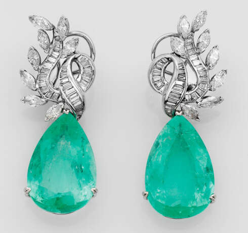 Paar prachtvolle kolumbianische Smaragd-Ohrringe - Foto 1