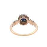 Historischer Ring mit Diamant- und blauem Farbsteinbesatz, - photo 3