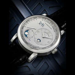 A. LANGE &amp; S&#214;HNE. A RARE PLATINUM AUTOMATIC TOURBILLON PERPETUAL CALENDAR WRISTWATCH WITH RETROGRADE DAY, MOON PHASE, LEAP YEAR AND DAY/NIGHT INDICATOR