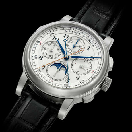 A. LANGE & S&#214;HNE. A PLATINUM PERPETUAL CALENDAR SPLIT SECONDS CHRONOGRAPH WRISTWATCH WITH MOON PHASES, POWER RESERVE AND LEAP YEAR INDICATION - Foto 2