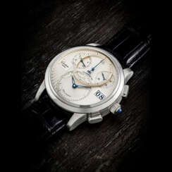 GLASH&#220;TTE ORIGINAL. A PLATINUM AUTOMATIC FLYBACK CHRONOGRAPH WRISTWATCH WITH DATE