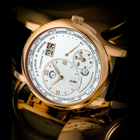 A. LANGE & S&#214;HNE. AN 18K PINK GOLD WORLD TIME AND DUAL TIME WRISTWATCH WITH LARGE DATE, DUAL DAY/NIGHT AND POWER RESERVE INDICATION - фото 1