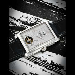 A. LANGE &amp; S&#214;HNE. A RARE PLATINUM RECTANGULAR TOURBILLON WRISTWATCH WITH LARGE DATE AND POWER RESERVE