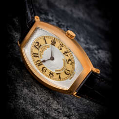 PATEK PHILIPPE. AN 18K PINK GOLD WRISTWATCH WITH GUILLOCH&#201; DIAL