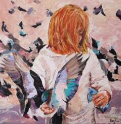 Девочка  и голуби