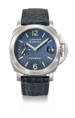 PANERAI. A RARE AND HIGHLY ATTRACTIVE STAINLESS STEEL CUSHION-SHAPED AUTOMATIC WRISTWATCH WITH DATE AND BOX