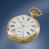 PATEK PHILIPPE. A LARGE 18K GOLD OPENFACE KEYLESS LEVER WATCH WITH CERTIFICATE OF ORIGIN AND BOX - photo 3