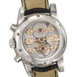GIRARD-PERREGAUX. A UNIQUE 18K WHITE GOLD THREE GOLDEN BRIDGE TOURBILLON PERPETUAL CALENDAR CHRONOGRAPH WRISTWATCH WITH 24-HOUR AND DAY AND NIGHT INDICATIONS, CERTIFICATE AND BOX - photo 3
