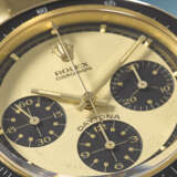ROLEX. AN EXCEPTIONAL AND EXTREMELY RARE 18K GOLD CHRONOGRAPH WRISTWATCH WITH CHAMPAGNE PAUL NEWMAN DIAL AND BRACELET - фото 3