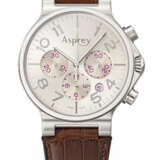 ASPREY. AN ATTRACTIVE STAINLESS STEEL AUTOMATIC CHRONOGRAPH WRISTWATCH WITH DATE, GUARANTEE AND BOX - Foto 2