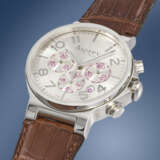 ASPREY. AN ATTRACTIVE STAINLESS STEEL AUTOMATIC CHRONOGRAPH WRISTWATCH WITH DATE, GUARANTEE AND BOX - фото 3
