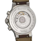 ASPREY. AN ATTRACTIVE STAINLESS STEEL AUTOMATIC CHRONOGRAPH WRISTWATCH WITH DATE, GUARANTEE AND BOX - photo 5