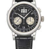 A. LANGE & S&#214;HNE. A RARE PLATINUM FLYBACK CHRONOGRAPH WRISTWATCH WITH DATE, GUARANTEE AND BOX - Foto 1