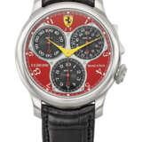 F.P. JOURNE. A UNIQUE AND HIGHLY IMPORTANT PLATINUM ERGONOMIC CHRONOGRAPH WRISTWATCH WITH 100TH OF A SECOND, 20TH SECONDS, 10-MINUTE REGISTERS, PERSONALIZED ‘FERRARI RED’ DIAL WITH FERRARI EMBLEM, CERTIFICATE AND BOX - Foto 1