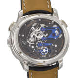 AUDEMARS PIGUET. A UNIQUE PLATINUM OVAL SEMI-SKELETONISED TOURBILLON CHRONOGRAPH WRISTWATCH WITH 10 DAY POWER RESERVE, GUARANTEE AND BOX - фото 3