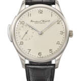 IWC. A RARE, LARGE AND ELEGANT PLATINUM LIMITED EDITION MINUTE REPEATING WRISTWATCH WITH GUARANTEE AND BOX - Foto 1