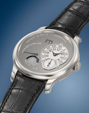 F.P. JOURNE. A UNIQUE PLATINUM LIMITED EDITION AUTOMATIC WRISTWATCH WITH DAY/NIGHT INDICATION, DATE, POWER RESERVE, CERTIFICATE AND BOX - photo 2