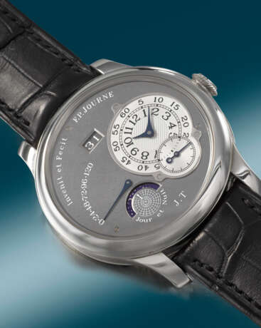 F.P. JOURNE. A UNIQUE PLATINUM LIMITED EDITION AUTOMATIC WRISTWATCH WITH DAY/NIGHT INDICATION, DATE, POWER RESERVE, CERTIFICATE AND BOX - Foto 3