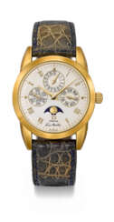 OMEGA. A RARE AND ELEGANT 18K GOLD AUTOMATIC PERPETUAL CALENDAR WRISTWATCH WITH MOON PHASES AND LEAP YEAR INDICATION