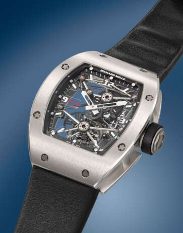RICHARD MILLE. AN EXCEPTIONAL AND UNIQUE PERSONALIZED PROTOTYPE PLATINUM SKELETONIZED TOURBILLON WRISTWATCH WITH GUARANTEE - фото 2